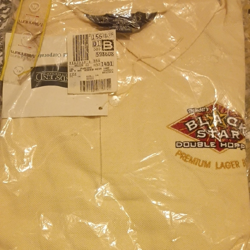 Lands' End Cream Polo with Embroidered Black Star Logo